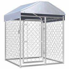 Dog Kennel Silver Galvanized steel, Polyethylene Large Locks