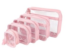 5 Piece Diaper Bag Organizer Pouch Set, Clear with Straps and Pacifier Case -...