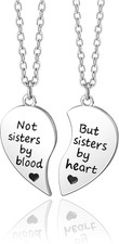 Silver Tone Alloy BFF Necklace for 2-5 Best Friends Matching Heart...