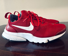 Nike Men's Low Top Lace-Up Athletic Sneakers Red/White Solid Mesh Rubber