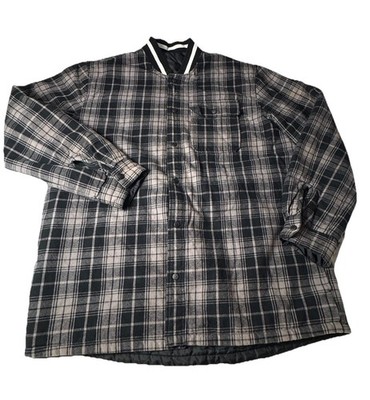 Converse Men s Reversible Quilted Flannel Jacket Plaid Black Size XXL Warm