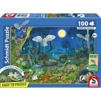 Schmidt Spiele Kinderpuzzle 100 Teile Tiere Nachts Im Wald