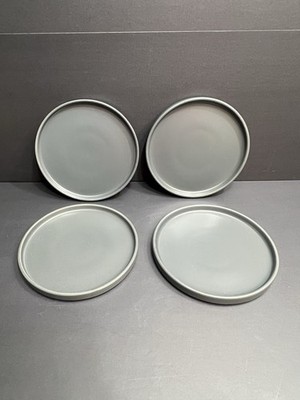 Stone + Lain Set of 4 Charcoal Gray Matte Salad Plates 7 3/4''