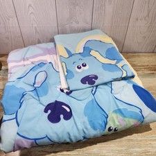 Vintage Blues Clues Crib Toddler Bed Comforter and Pillowcase GUC