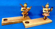 Blank Engel Kerzenhalter Kurzrock Erzgebirge DDR 2 x Weihnachtsdekoration /P10