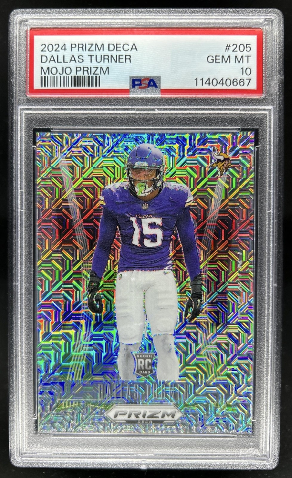 Dallas Turner Panini Prizm Deca #205 Mojo Prizm