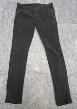 7 For All Mankind Roxanne Womens Black Corduroy 5 Pocket Pants 32x32 Made In USA