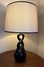 Large Statement Black Lamp Base: Height 47cm, Max Diameter 16cm, Cord Switch VGC