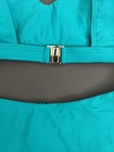 Teal Bikini V Neck High Rise High Cut Bottoms Gold Embellishing Size Small NWT S — photo 5