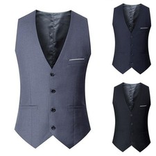 Gilet ��l��gant homme bouton confortable polyester sans manches l��ger stretch