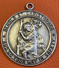 Vintage Sterling Silver St Christopher Medal ...