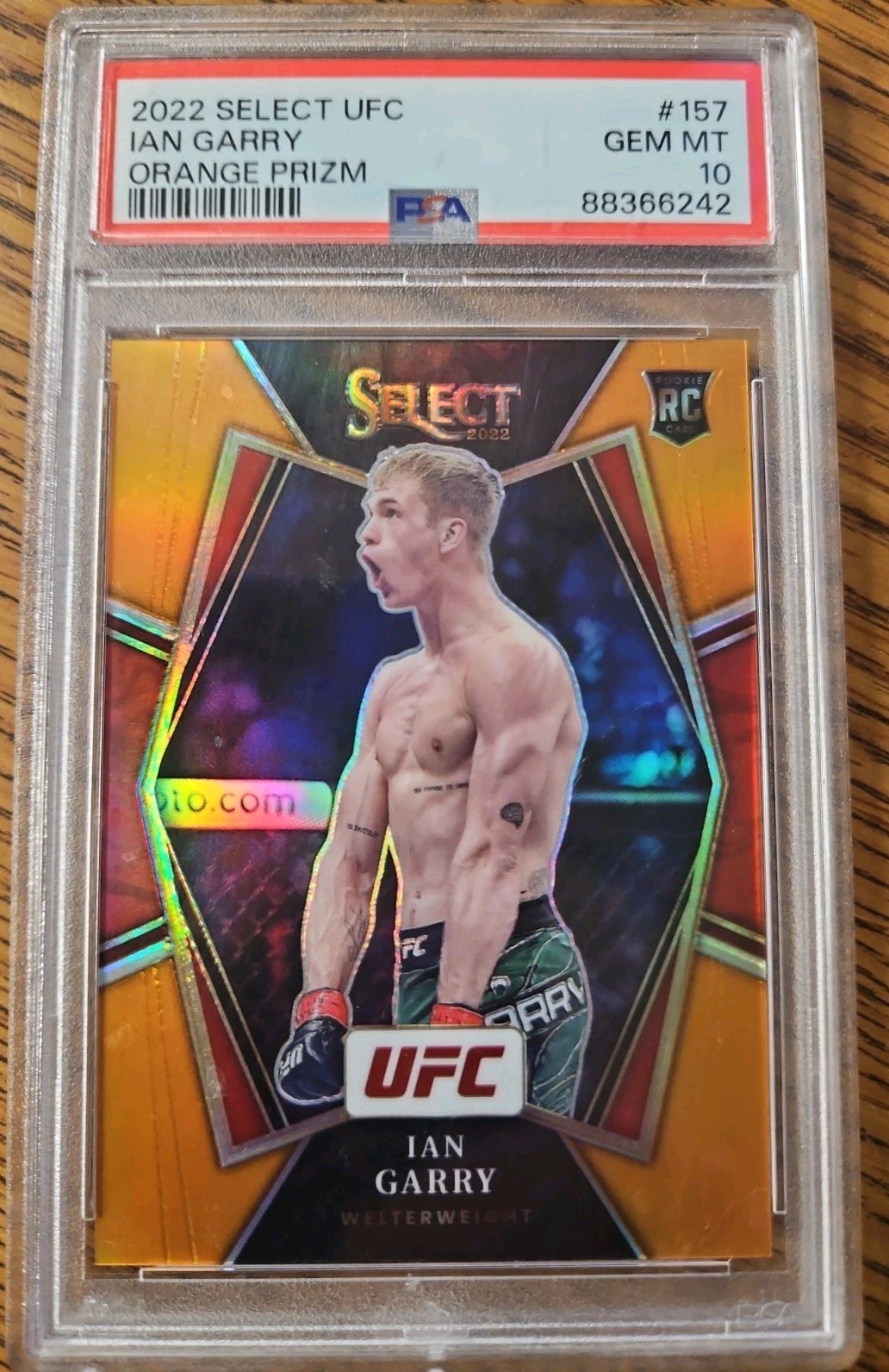 2022 Select UFC Ian Garry Rookie Orange Prizm /35  PSA 10 Graded RC POP 6 view 6