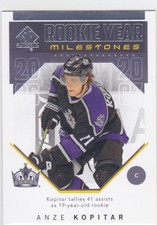 18/19 SP AUTHENTIC..ANZE KOPITAR..ROOKIE YEAR MILESTONES..CARD # RYM-AK..KINGS. rookie card picture