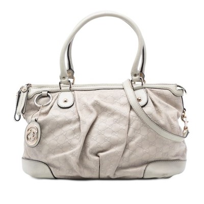 Gucci ssima Sukey Satchel Pre-Loved Weiß
