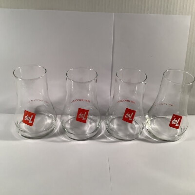 4 Soda Pop Drinking Glasses 7 Up Bar wear