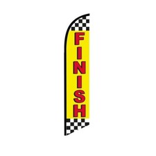 Finish Yellow Swooper Flutter Feather Flag  3ft W x 11.5ft Tall