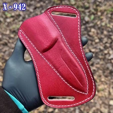 Handmade Pancake Leather Knife Sheath Folding blade Pocket Knife Fix blade knife