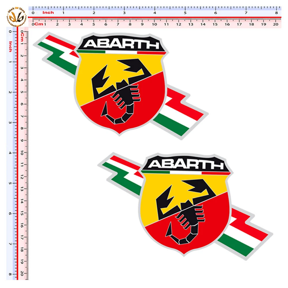 Abarth Lightning Italy Car Motorcycle Helmet Sticker PVC Tuning Helmet 2pcs