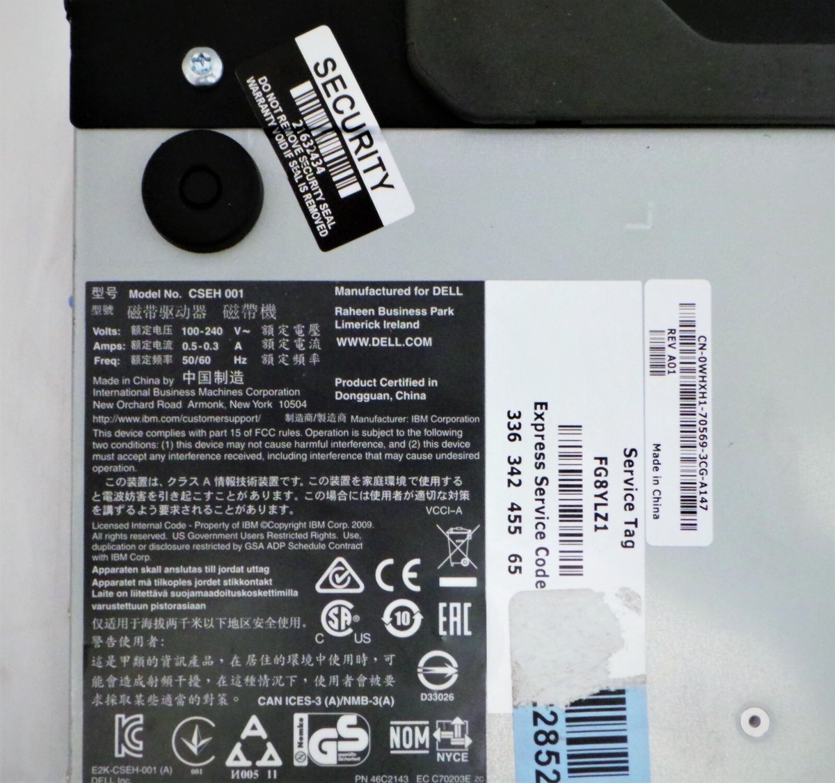 Dell CSEH-001 LTO Ultrium 5 LTO5 External Tape Drive. | eBay