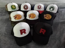 Magikarp Pro Shop, Team Rocket, Etc Pokemon Trucker Hats ONE SIZE FAST SHIPPING