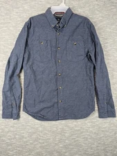 Roark Revival Flannel Shirt Mens Medium Gray Button Up Long Sleeve Outdoor