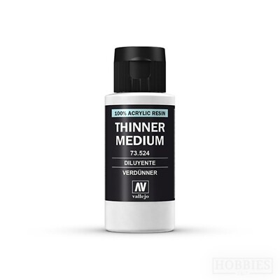 Vallejo Airbrush Verdünner Medium 60 ml Flasche Modellier Sprühfarbe 73.524