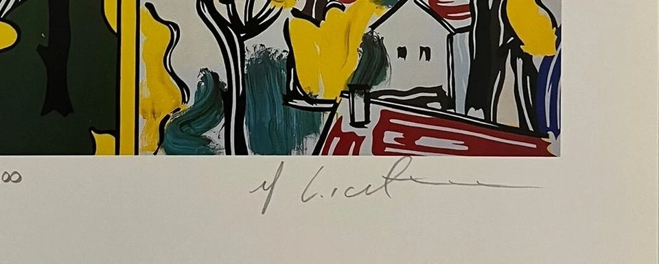 Roy Lichtenstein 手工签名原版印刷品带真品证明 + 3,500 美元评估 — 第 4/4 张图片