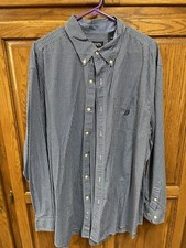 Easy Care Men's 2XL Chaps Long Sleeve Button Down Blue Dress Shirt