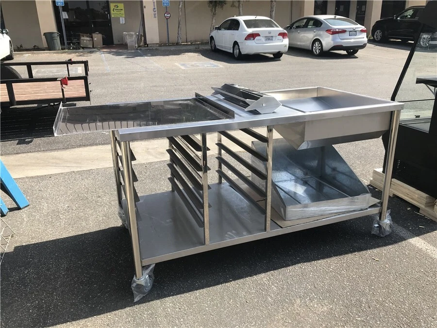 NOVO 66" Mesa Donuts Estação de Trabalho Vidros Dipper Panela de Açúcar Cesta Inferior NSF - Imagem 2 de 4