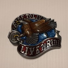 EAGLE RIDE TO LIVE LIVE TO RIDE BIKER MOTORCYCLE Metal Belt Buckle