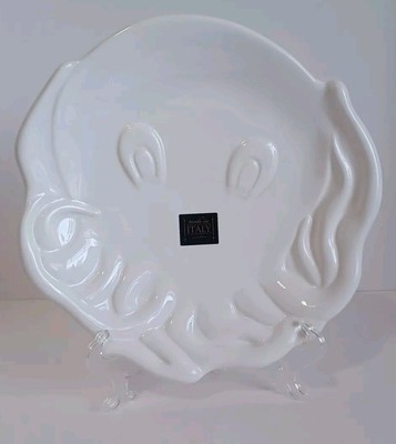 Squid / Octopus / Ghost Service Plate, 11'' X 11'', Le Ceramica, Italy, New