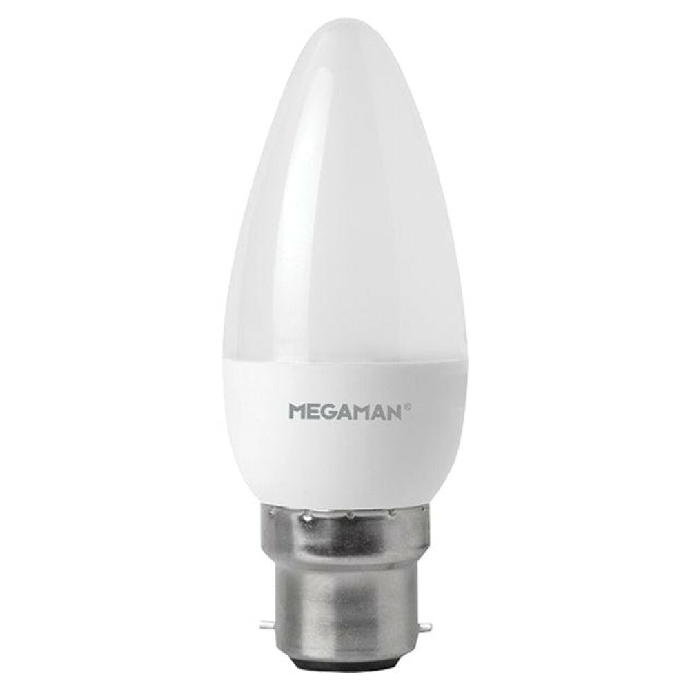 Megaman 143356 LED Candle Light Bulb Opal B22 BC 4000K 5.5 Watt Cool White