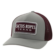 Hooey  Men's Cactus Ropes 5-panel Grey  Maroon Flexfit Cap CR084