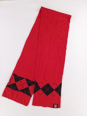 Adidas NC State Wolfpack Scarf Red Black Diamond Argyle 8x54