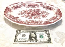 Vintage Villeroy & Boch Fasan Rot (Pheasant Red) Large Oval Serving Dish Germany