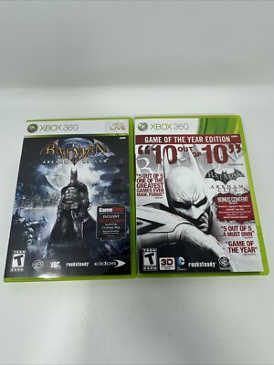 Batman Arkham City GOTY & Arkham Asylum Xbox 360 Lot of 2 Games CIB Complete
