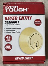 Hyper Tough Keyed Entry Single Cylinder Deadbolt, Stainless Steel Finish NOB
