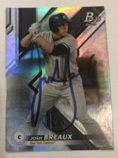 JOSH BREAUX SIGNED 2019 BOWMAN PLATINUM PROSPECT ROOKIE CARD AUTO