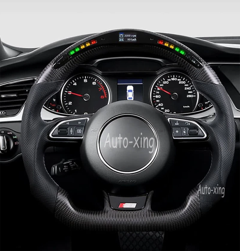 Led Carbon Fiber Flat Steering Wheel for Audi S1 S3 S4 S5 RS3 RS4 RS5 RS6 RS7 TT