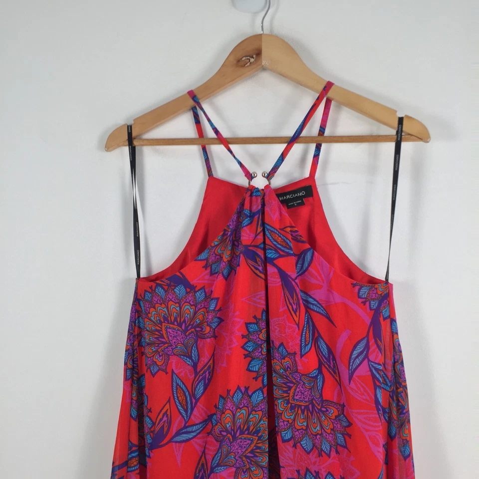 Marciano Mujer Maxi Vestido Sin Mangas Talla S Rojo Floral 051047 Foto 2 de 4