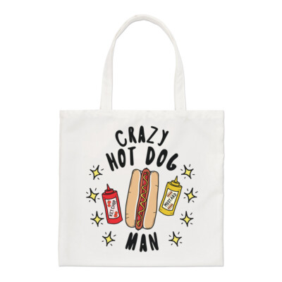 Crazy Hot Dog Man Stars Regular Tote Bag Fast Food Funny Joke Chilli Shopper