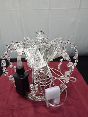 PEIDUO Christmas Jeweled Crown Tree Topper Adapter 60 Warm White Lights Remote
