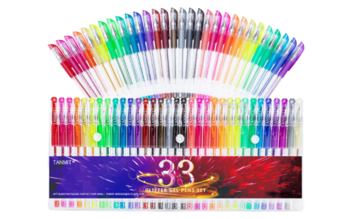 Glitter Gel Pens 33 Colors Neon Glitter Pens Set Gel Art Markers with 40% More I - Picture 1 of 8