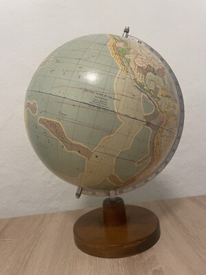 Seltener Globus Tectonic Globe of the Earth 1972 by Kurt Ziesing