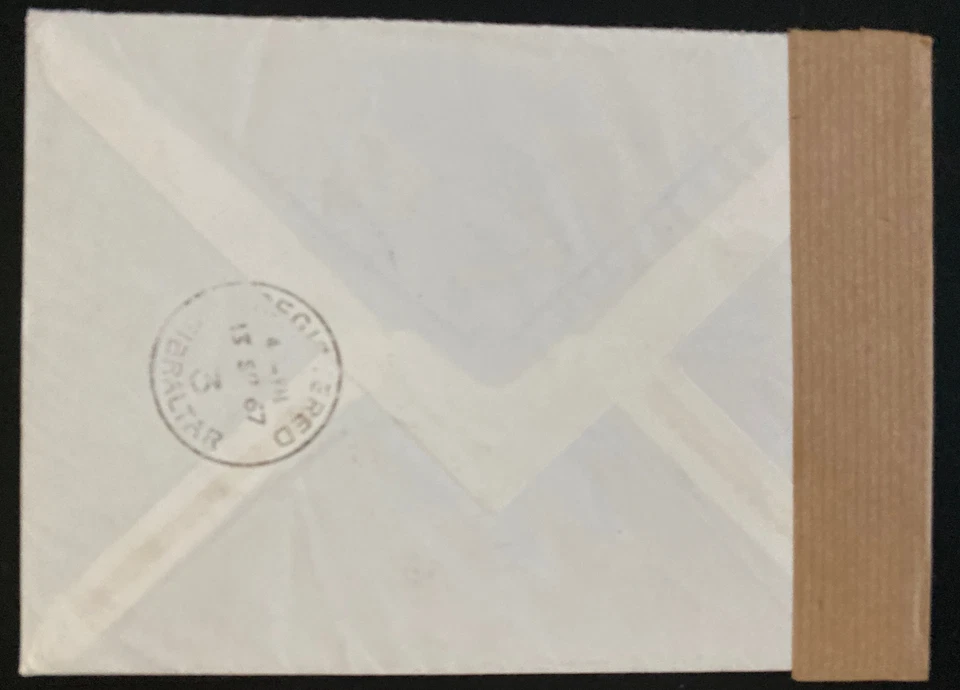 Gibraltar 1967 primer día cubierta FDC a Munich Alemania Foto 2 de 2