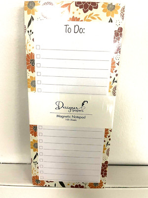 Designers Paper 100 Sheets Graphic To Do List Floral Magnetic Note Pad