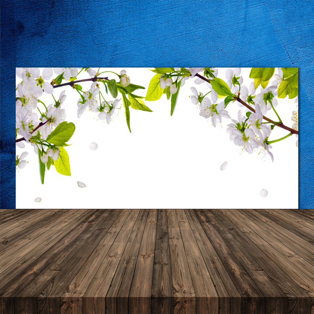 Crédence de cuisine en verre 120x60 fond de hotte panneau floral imprimé