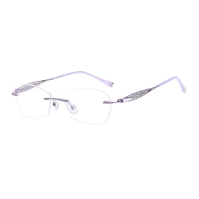 New Fashion Women's Titanium Rimless Eyeglasses Frames Optical Eyewear RX Able