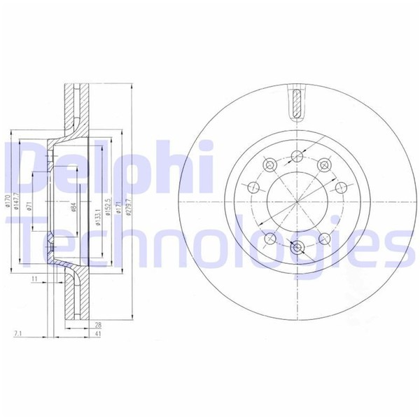 2X Delphi Bremsscheiben Vorne 280Mm BelÜFtet Passend FÜR CitroËN Jumpy Fiat-image
