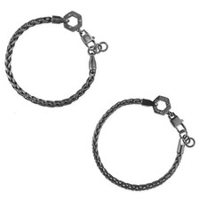 Bracciale Uomo Acciaio Nero o Rutenio Maglia Catena Kulto Gioielli